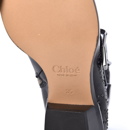 Chloe Nappa Sheepskin Studded Susanna Ankle Boots 35 Black Silver 6 of 8