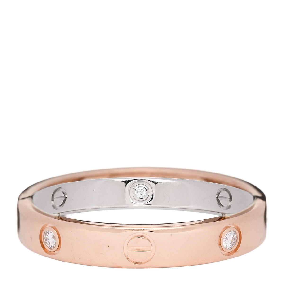 18K Pink White Gold 6 Diamond LOVE Ring  52 6