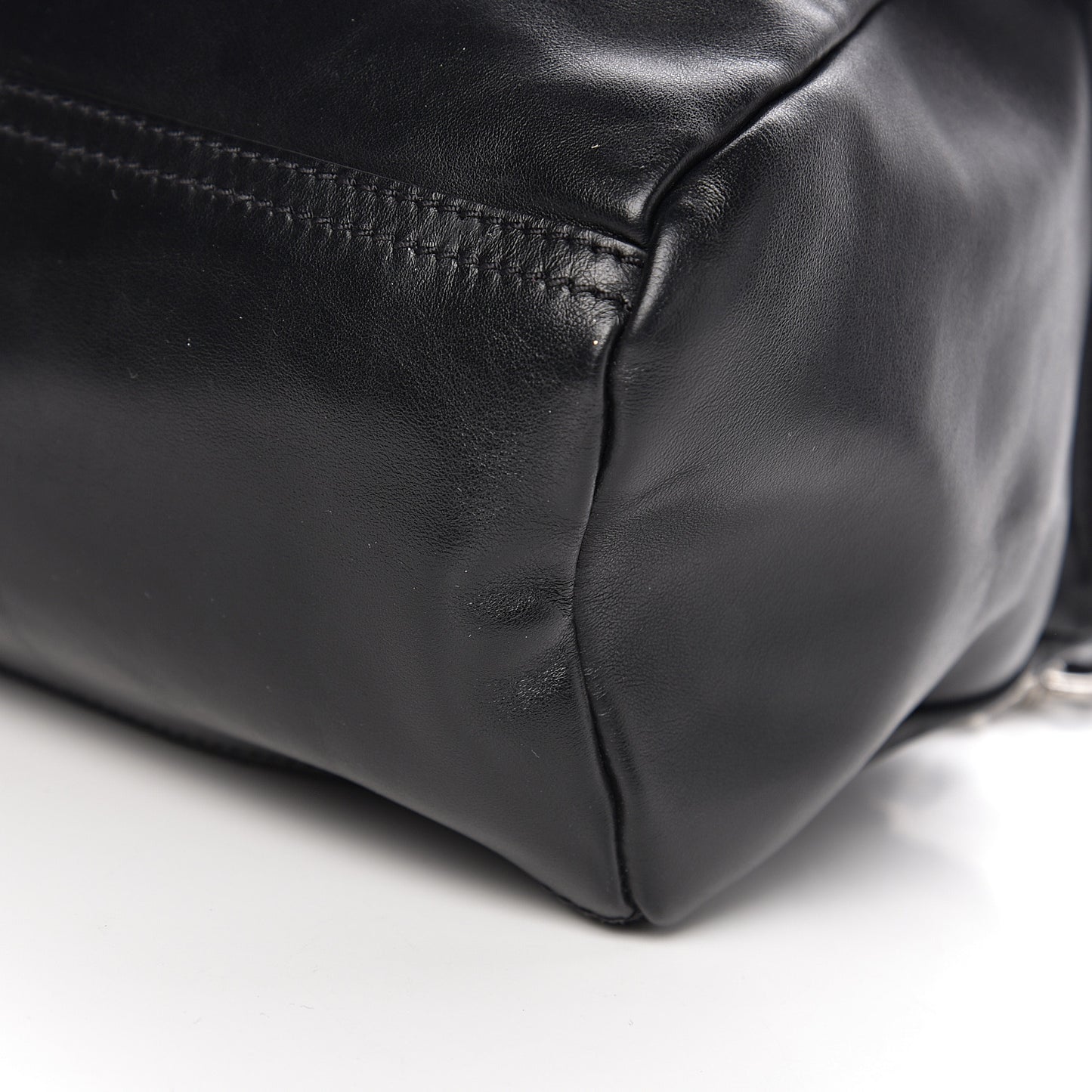 Calfskin Medium Pandora Logo Strap Black