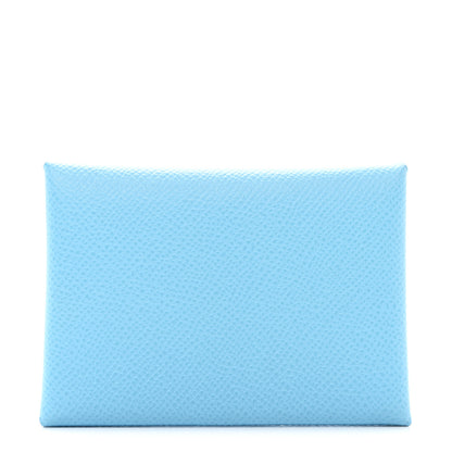 Hermes Epsom Calvi Duo Card Case Celeste 1 of 8