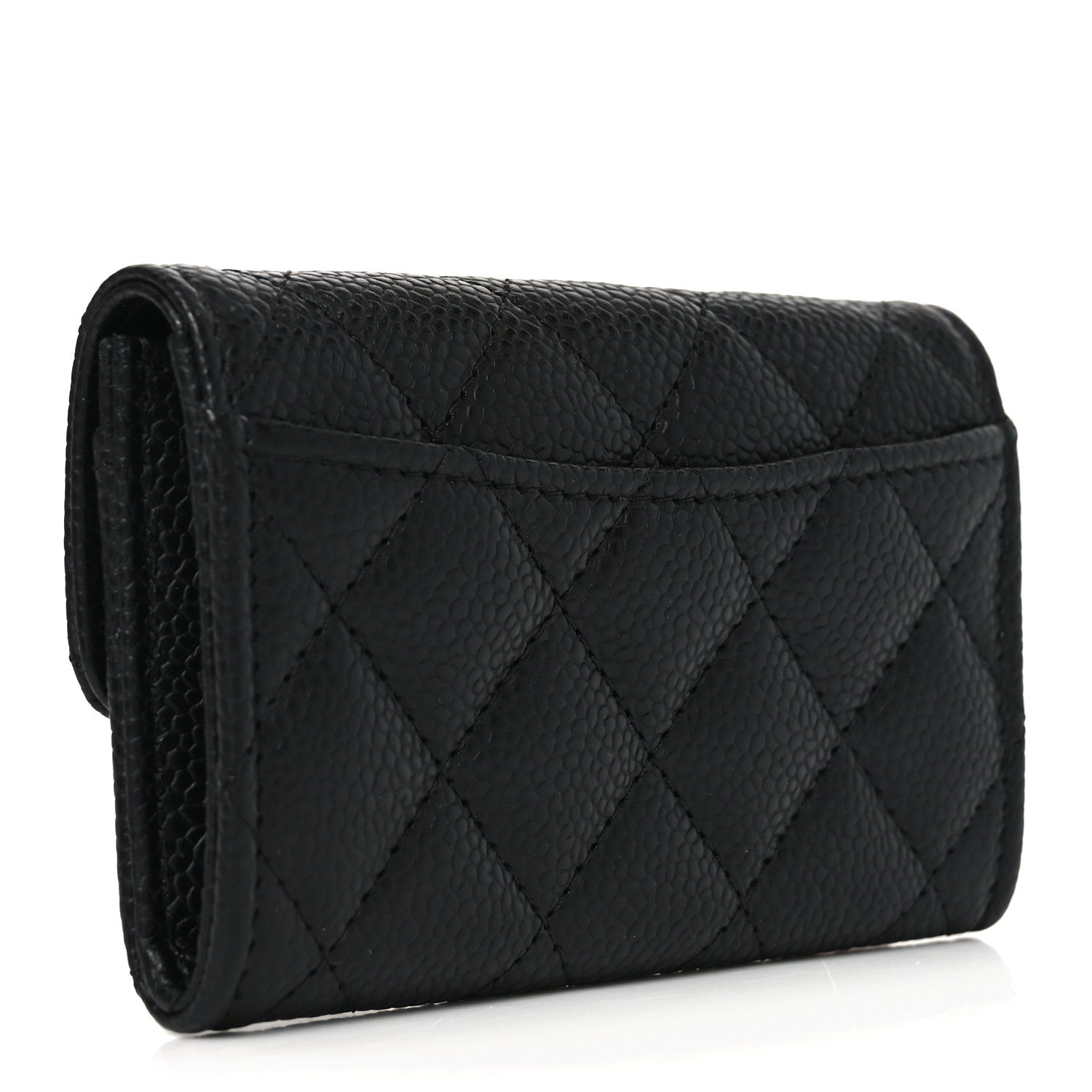 Chanel Caviar Quilted Flap Card Holder Wallet Black 3 of 8