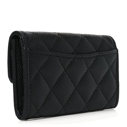 Chanel Caviar Quilted Flap Card Holder Wallet Black 3 of 8