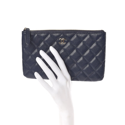 Chanel Caviar Quilted Cosmetic Case Navy 2 of 8