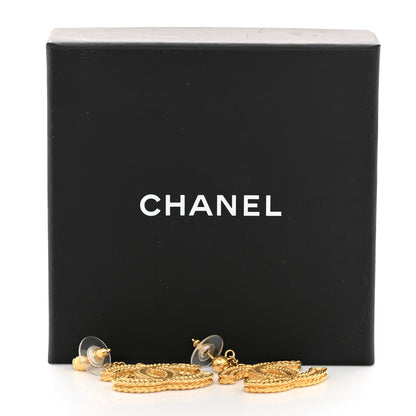Chanel CC Drop Earrings Matte Gold 5 of 5