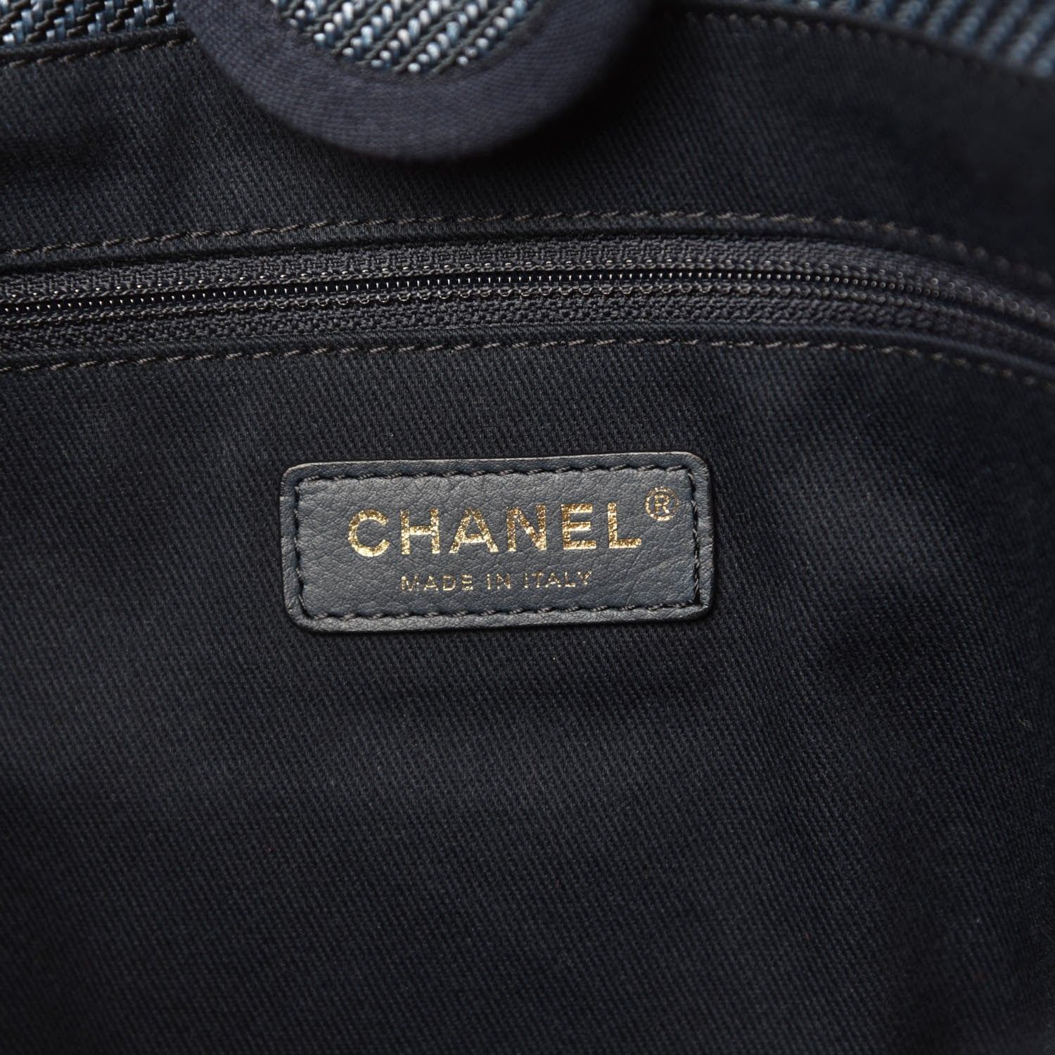 Chanel Mixed Fibers Small Deauville Tote Navy Blue 8 of 10