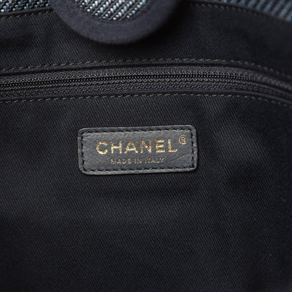 Chanel Mixed Fibers Small Deauville Tote Navy Blue 8 of 10