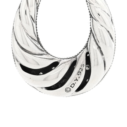David Yurman Darkened Sterling Silver Diamond Midnight Melange Teardrop Pendant Necklace 5 of 5
