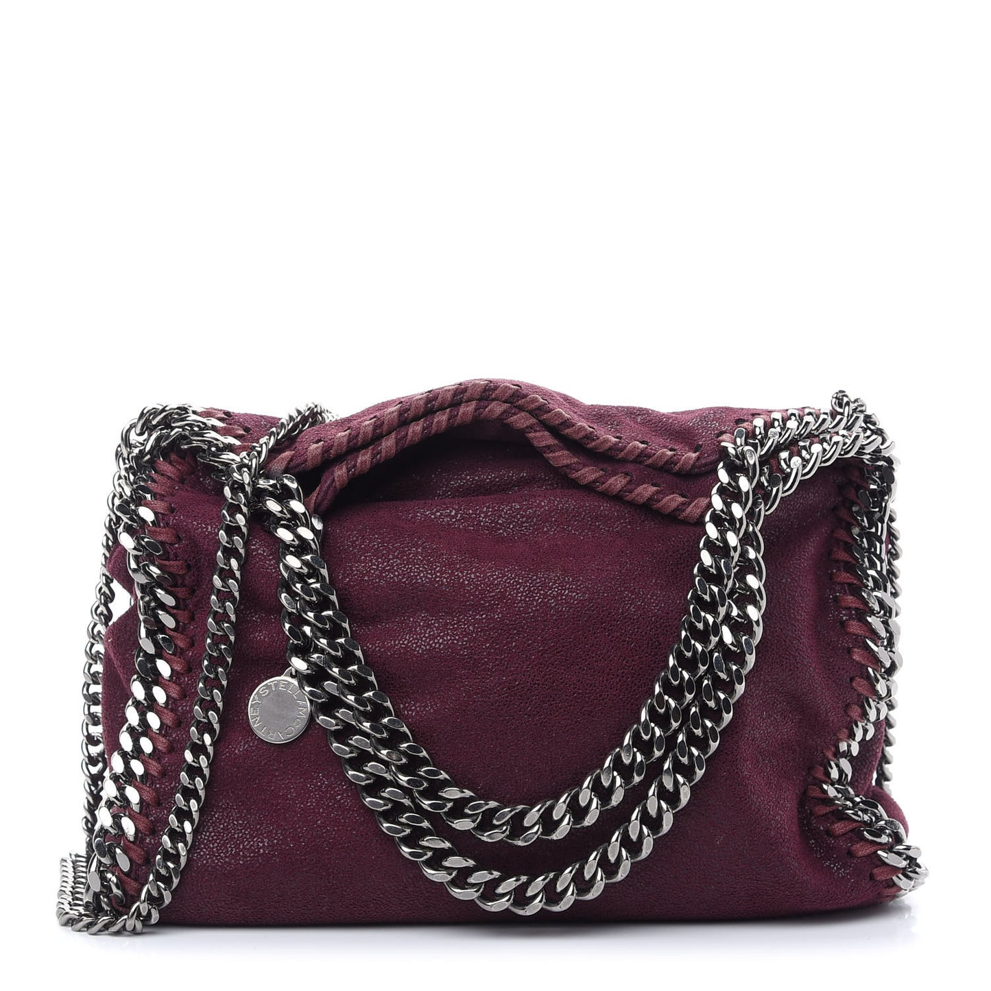 Shaggy Deer Mini Falabella Fold Over Tote Plum