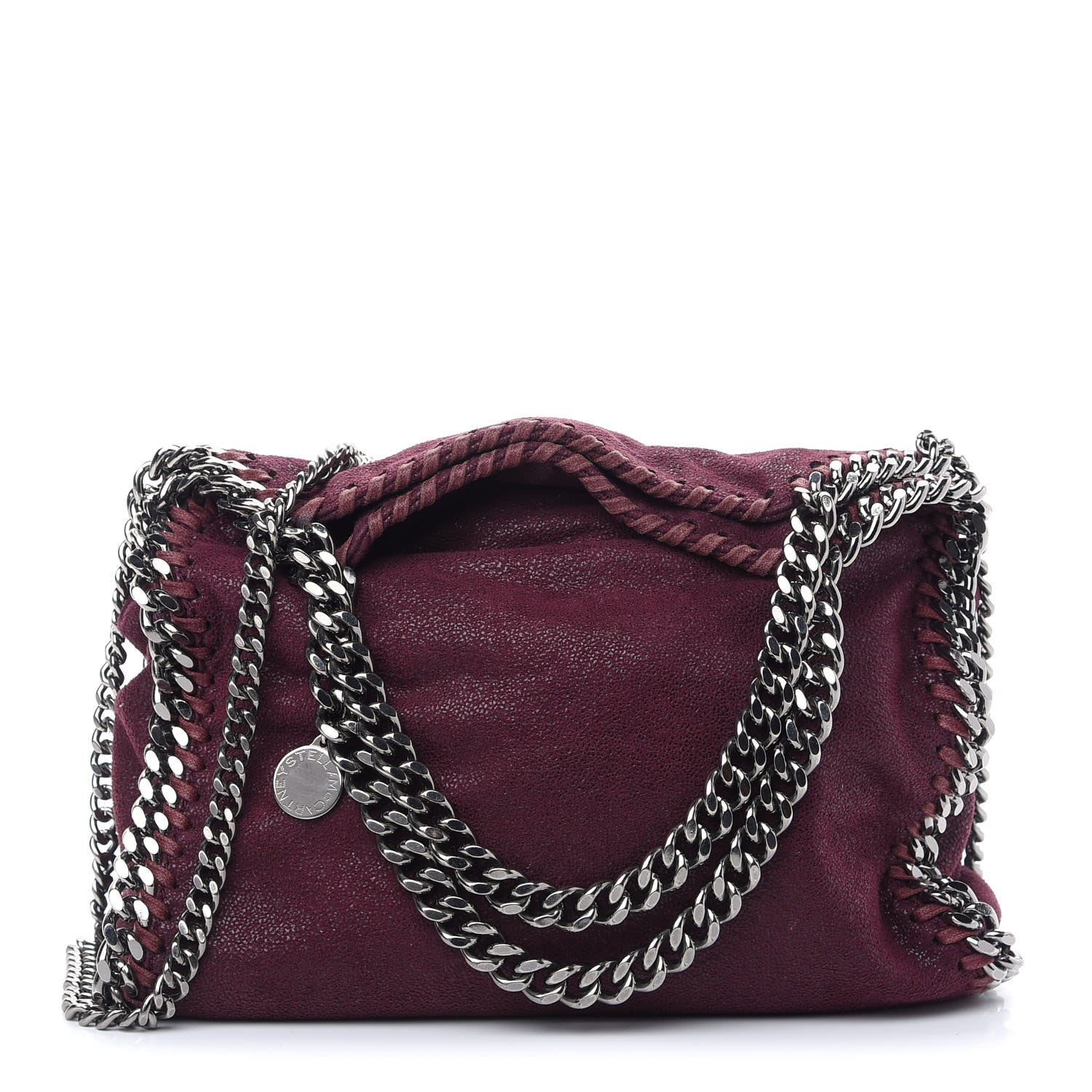 Stella McCartney Shaggy Deer Mini Falabella Fold Over Tote Plum 1 of 9