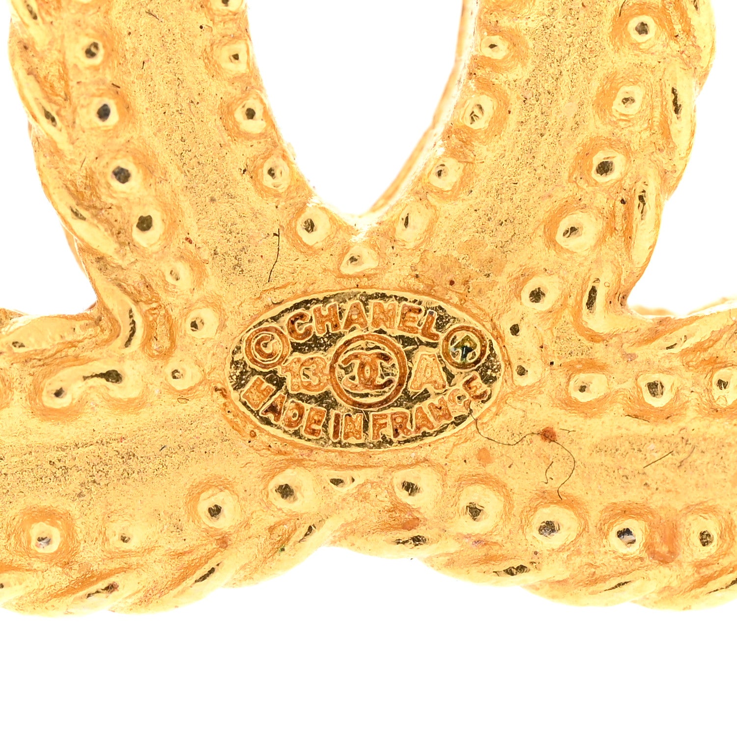 Chanel CC Drop Earrings Matte Gold 4 of 5