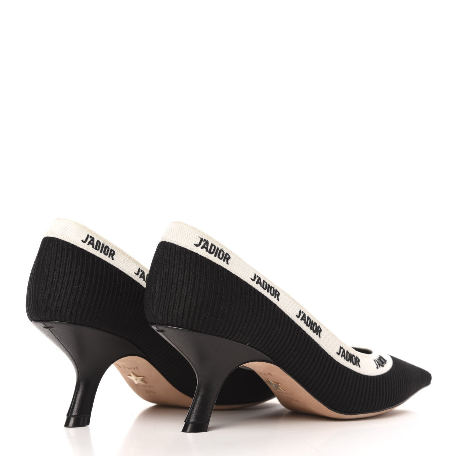 Christian Dior Technical Canvas Ribbon Embroidered J'Adior 65mm Pumps 37.5 Black 4 of 9