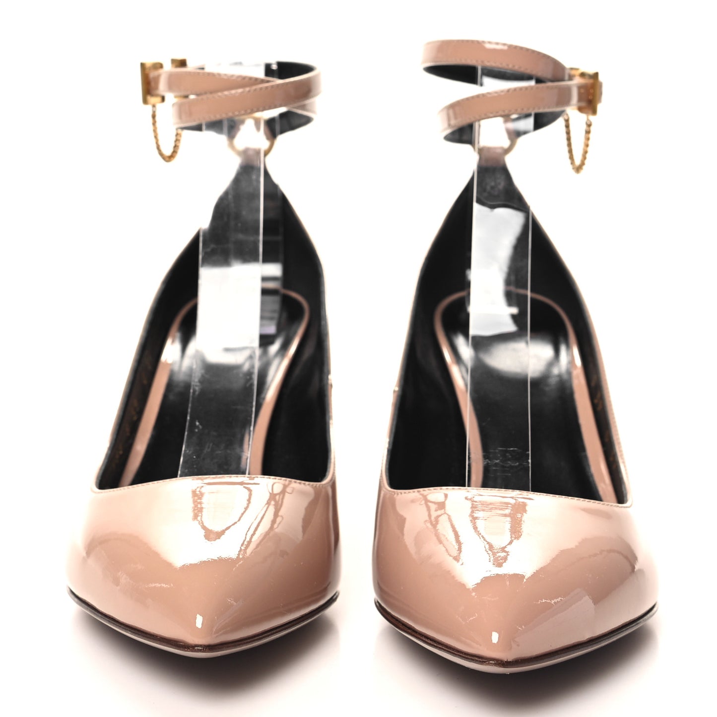 Patent Double Ankle Strap Pumps 37 Rose Cannelle