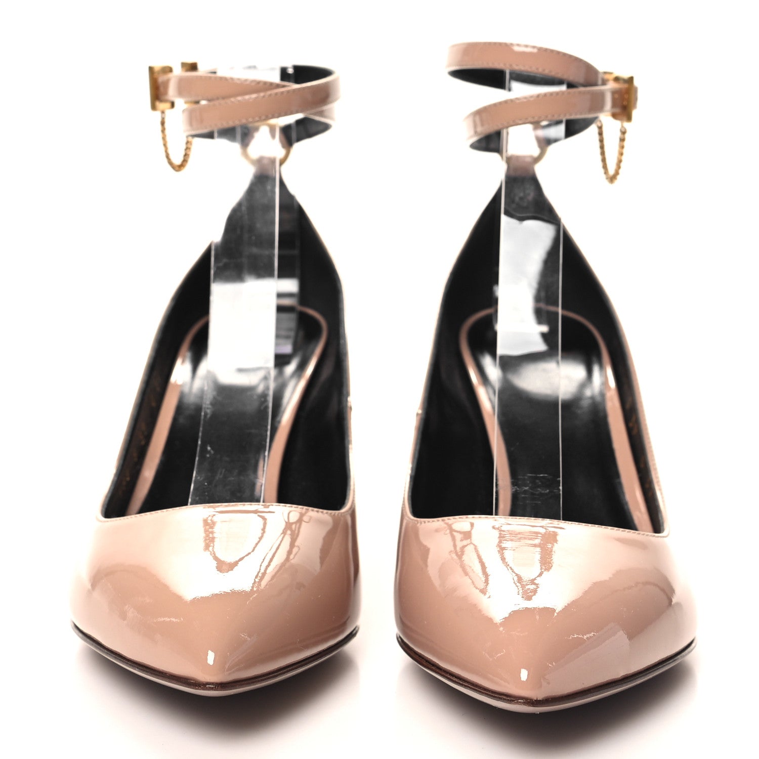 Valentino Garavani Patent Double Ankle Strap Pumps 37 Rose Cannelle 2 of 8