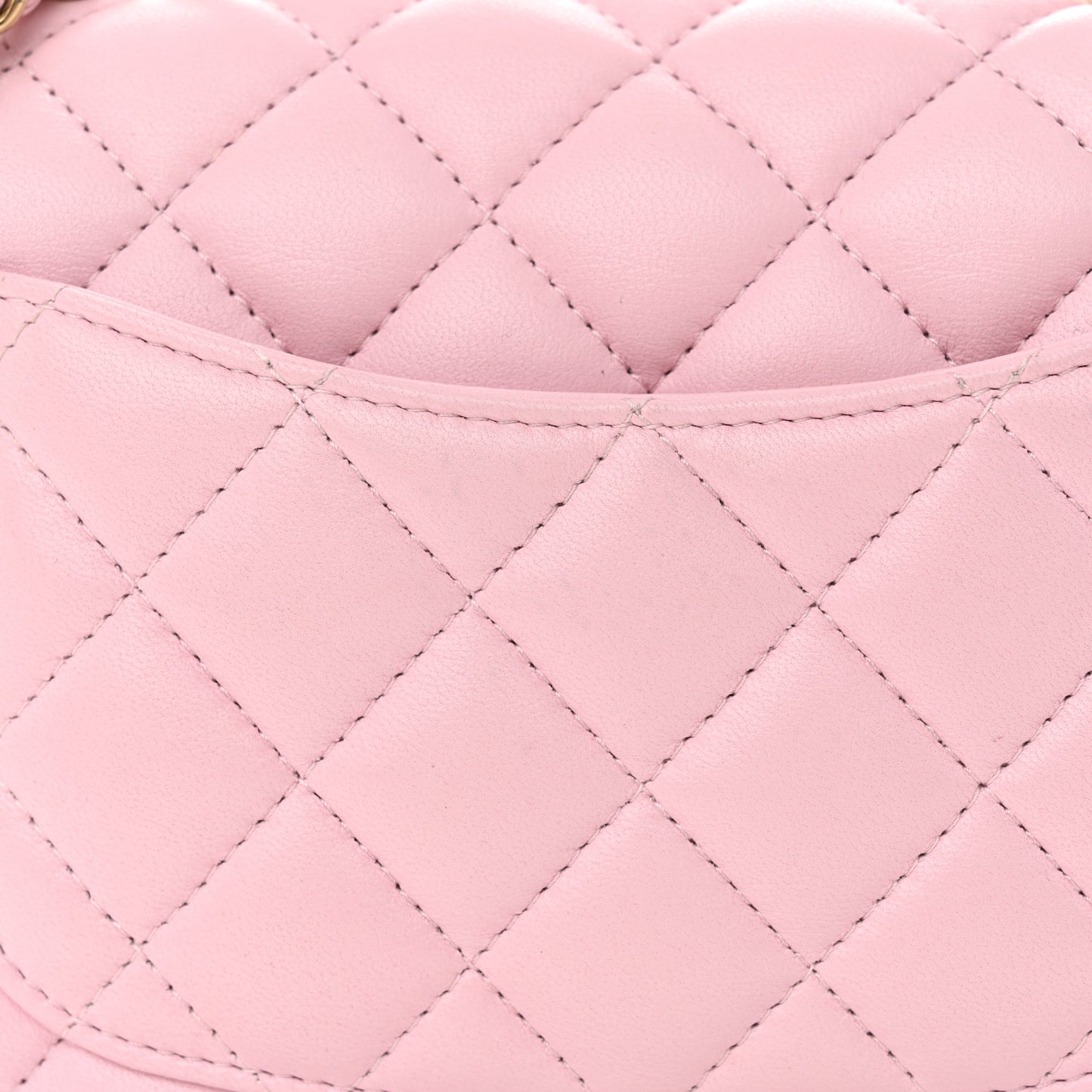 Lambskin Quilted Mini Top Handle Rectangular Flap Light Pink