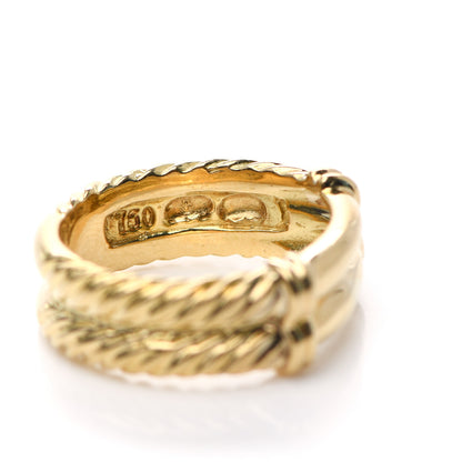 David Yurman 18K Yellow Gold Double Cable Band Ring 53 6.25 4 of 5