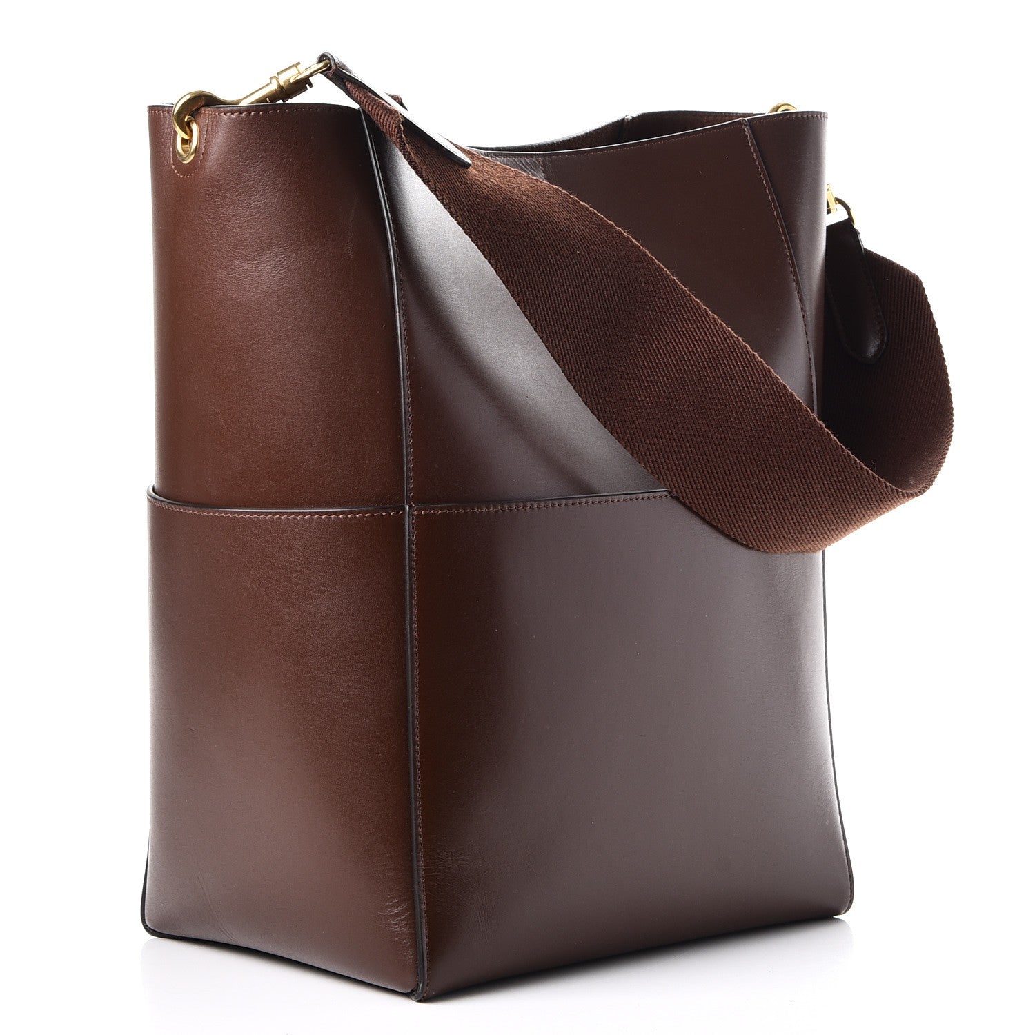 Celine Supersoft Calfskin Sangle Bucket Bag Burgundy 3 of 8