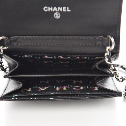 Chanel Lambskin Quilted Card Holder On Chain Black 5 of 9