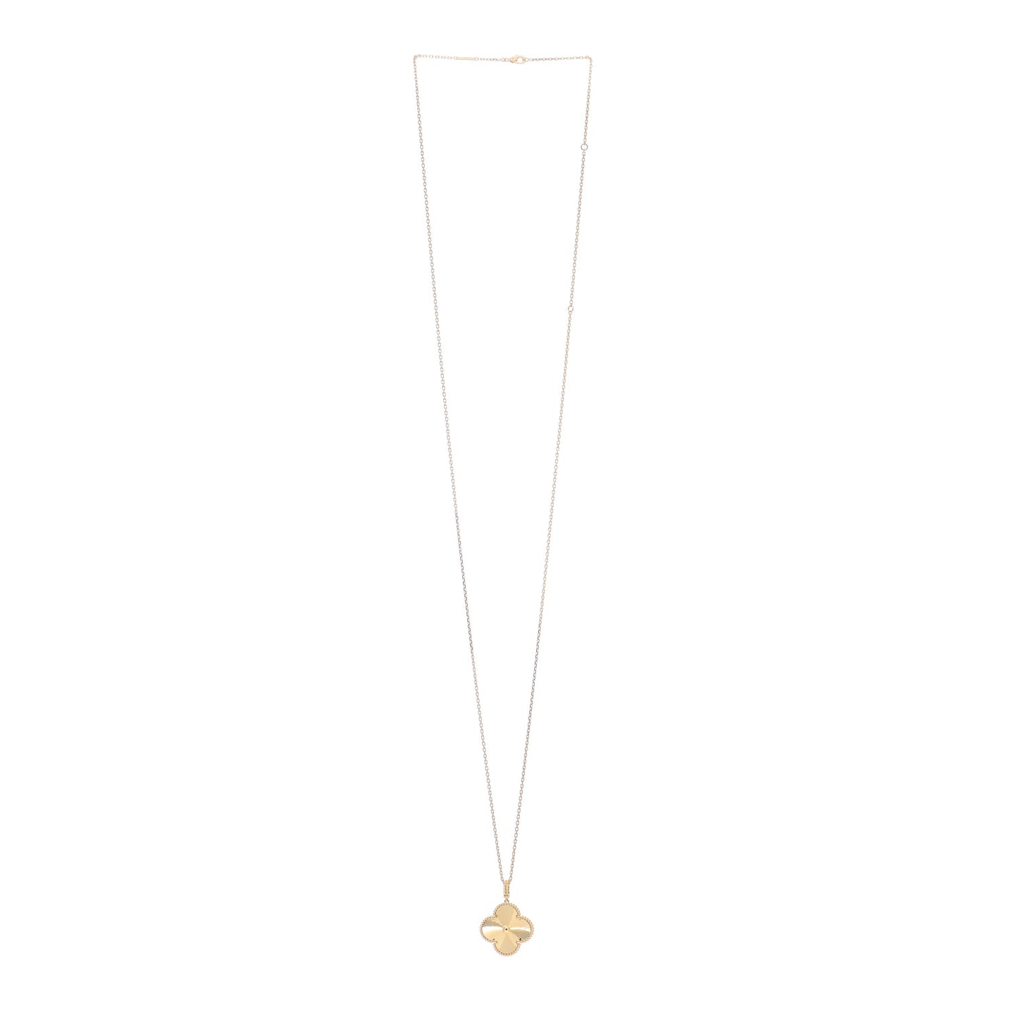 18K Yellow Gold Guilloche Magic Alhambra Long Necklace