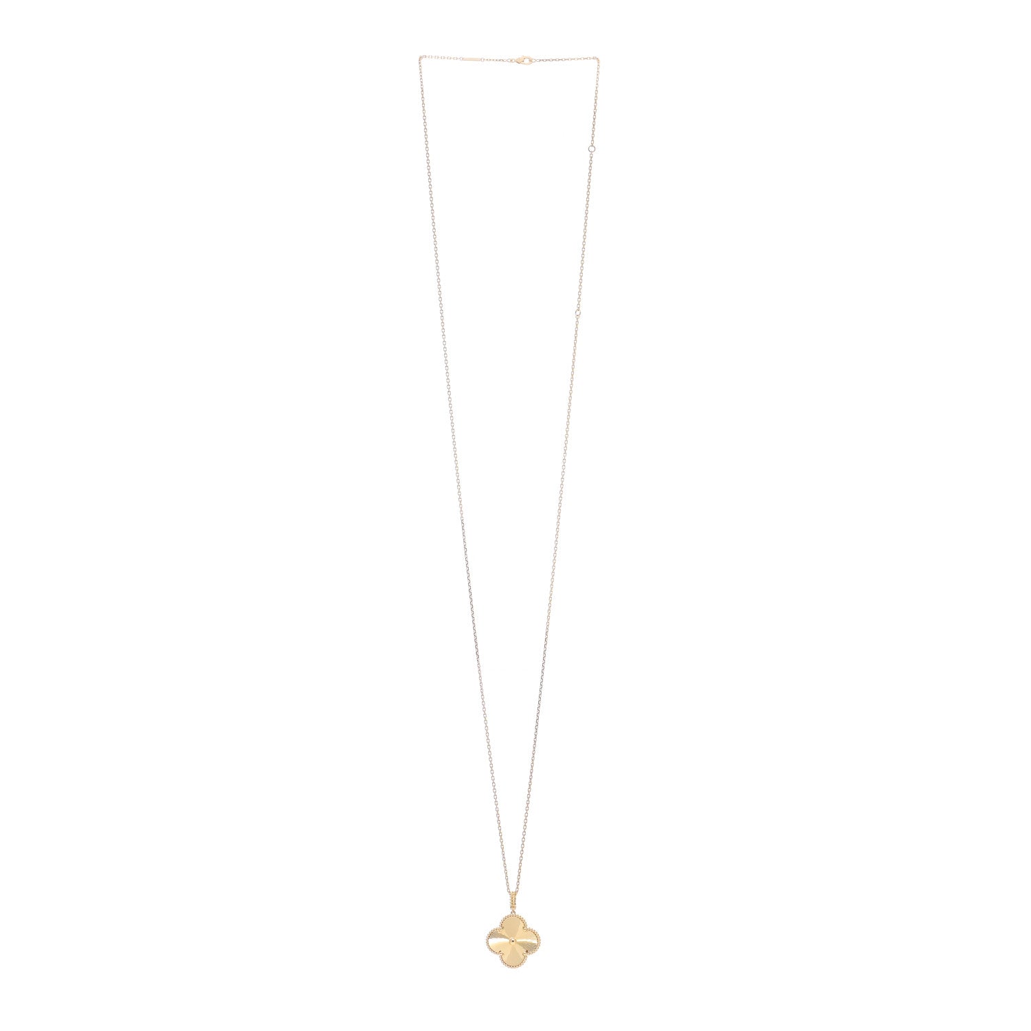 Van Cleef & Arpels 18K Yellow Gold Guilloche Magic Alhambra Long Necklace 3 of 6
