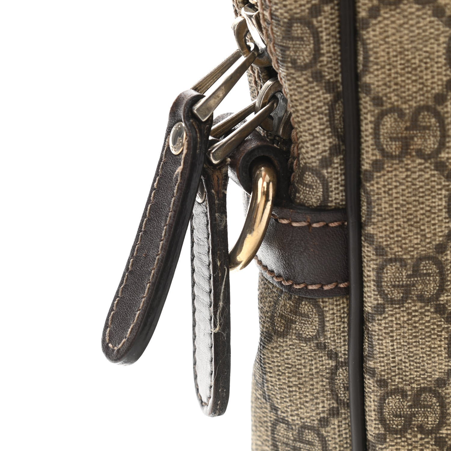 Gucci GG Supreme Monogram Selleria Calfskin Briefcase Beige Ebony Cocoa 14 of 16
