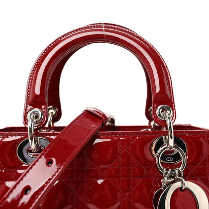 Christian Dior Patent Cannage Medium Lady Dior Red 8 of 10