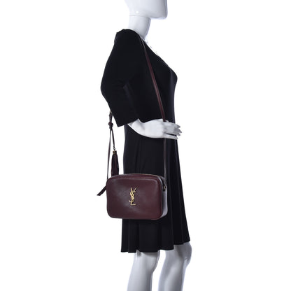 Saint Laurent Lambskin Monogram Lou Camera Bag Burgundy 2 of 14