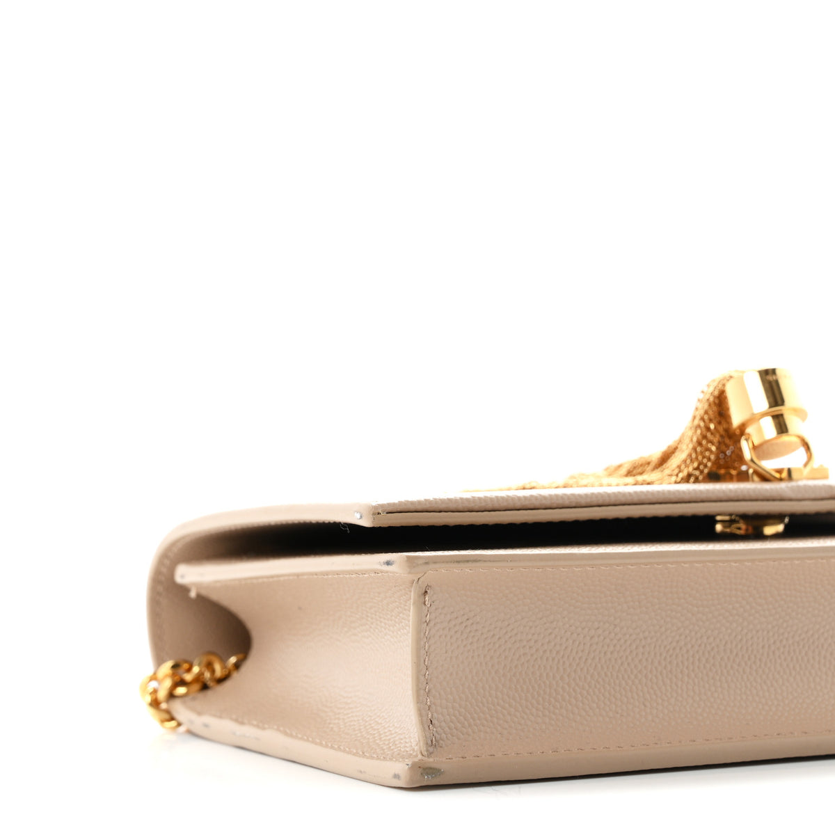 Saint Laurent Grain De Poudre Classic Monogram Kate Tassel Chain Wallet Dark Beige 8 of 10