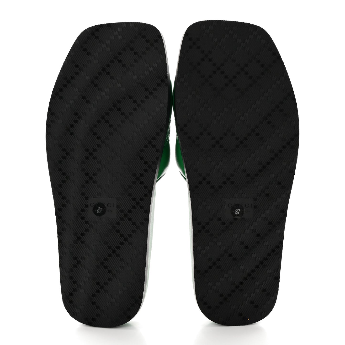Nappa GG Matelasse Flat Slide Sandals 37 New Shamarock