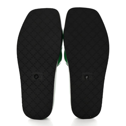 Gucci Nappa GG Matelasse Flat Slide Sandals 37 New Shamarock 5 of 12