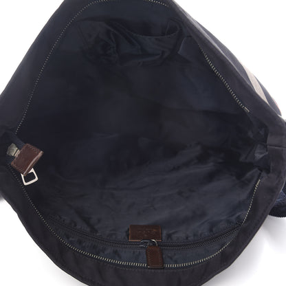 Gucci Nylon Diamante Medium Flat Messenger Bag Navy 4 of 10