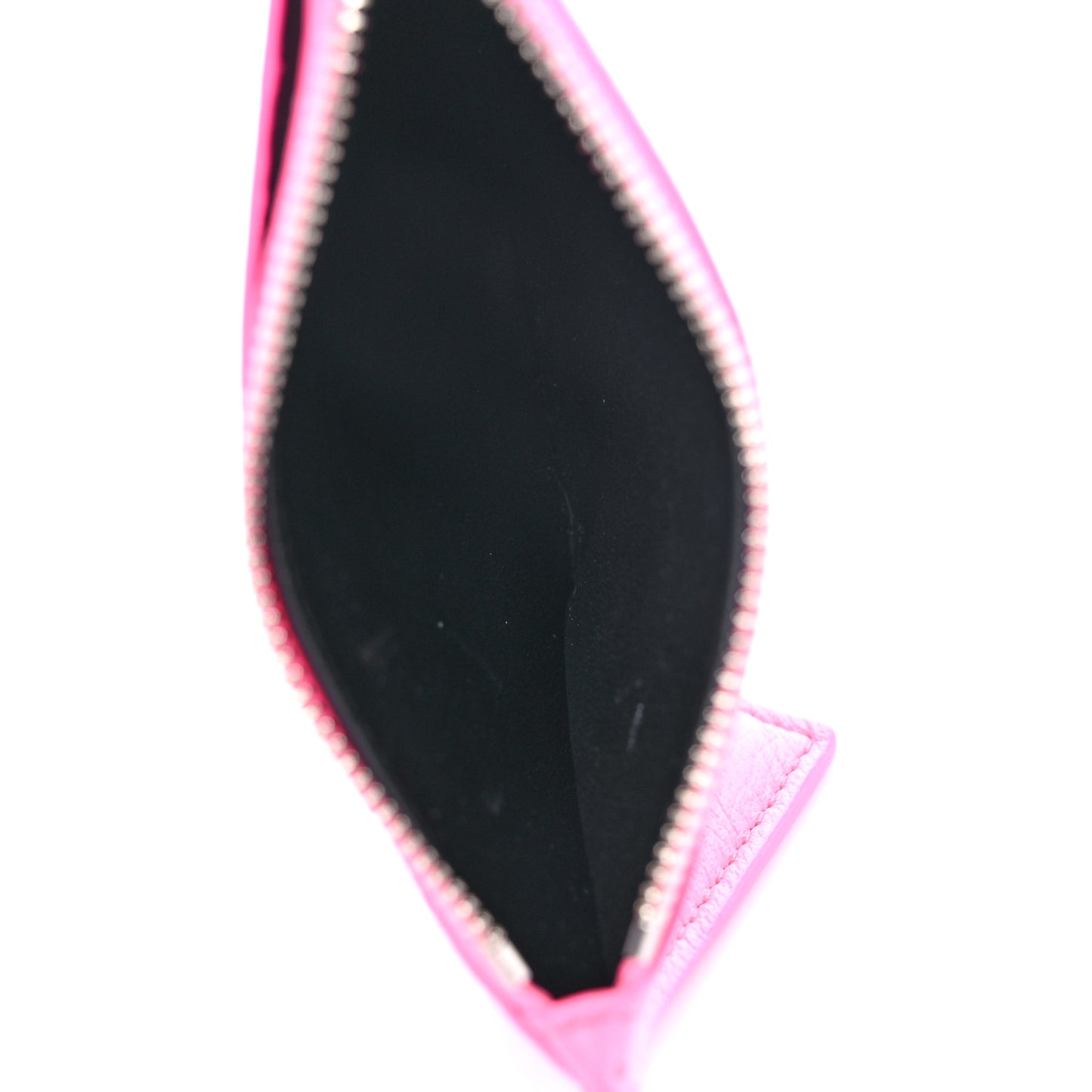 Calfskin Logo Everyday Long Coin Case Card Holder Acid Pink Black