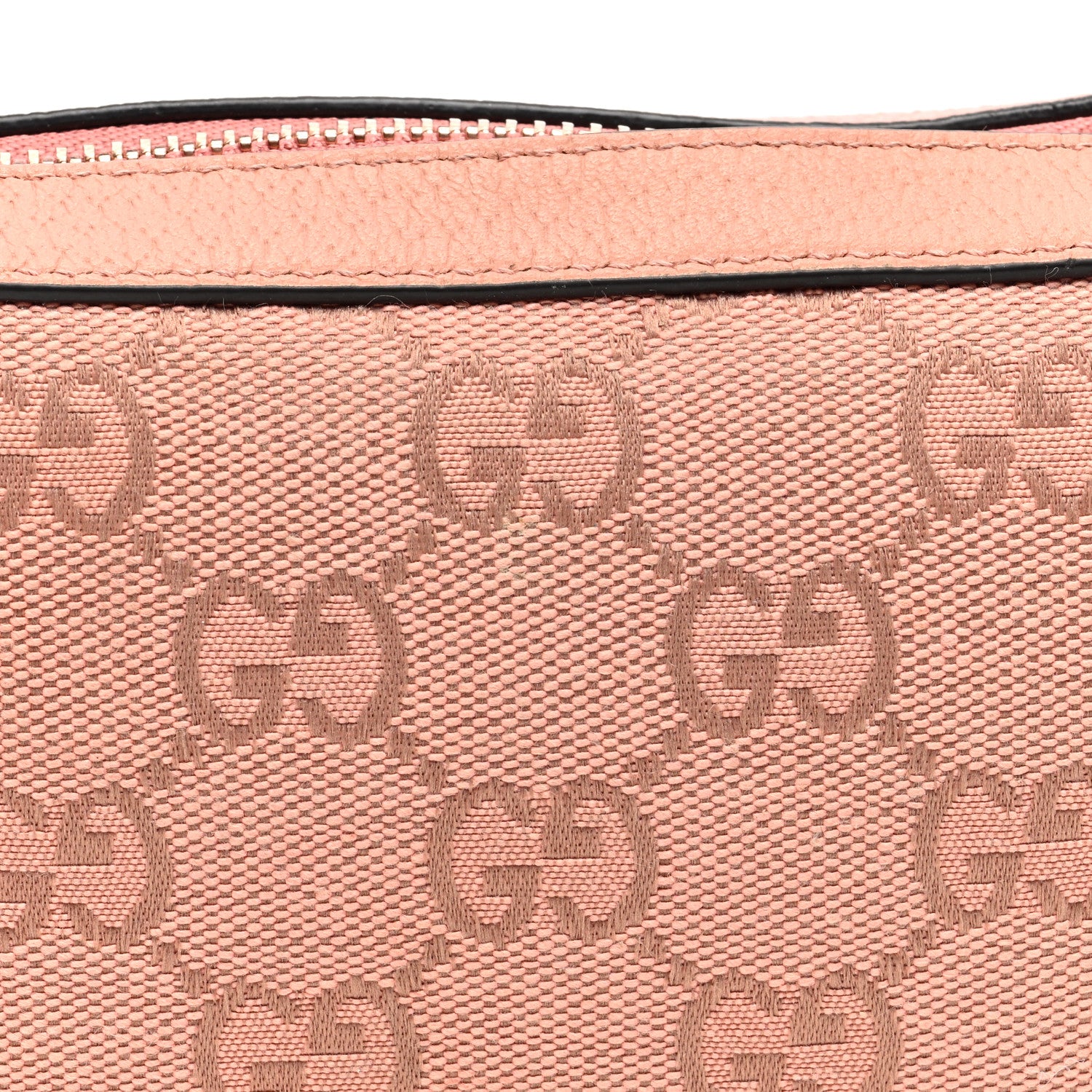 Gucci GG Supreme Monogram Textured Calfskin Web Mini Ophidia Half Moon Hobo Rose Pink 7 of 10