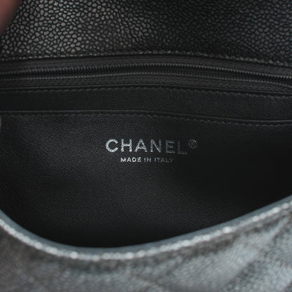 Chanel Metallic Caviar Quilted Mini Rectangular Flap Dark Silver 6 of 8