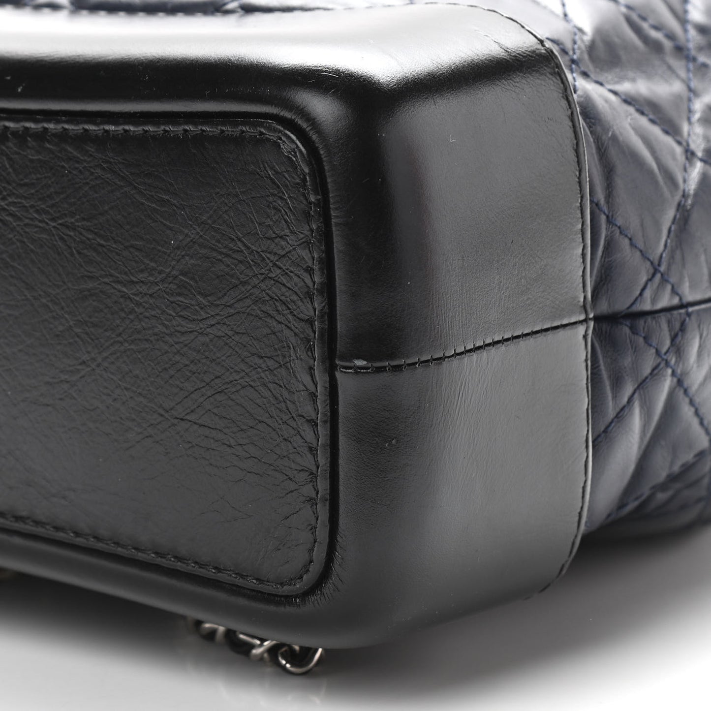 Aged Calfskin Quilted Small Gabrielle Backpack Blue Black