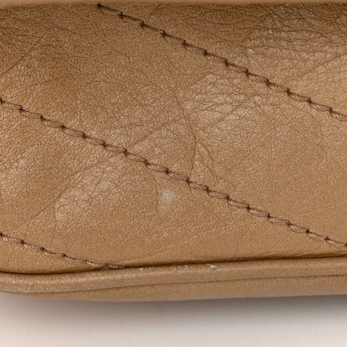 Crinkled Calfskin Matelasse Monogram Medium Niki Chain Satchel Natural