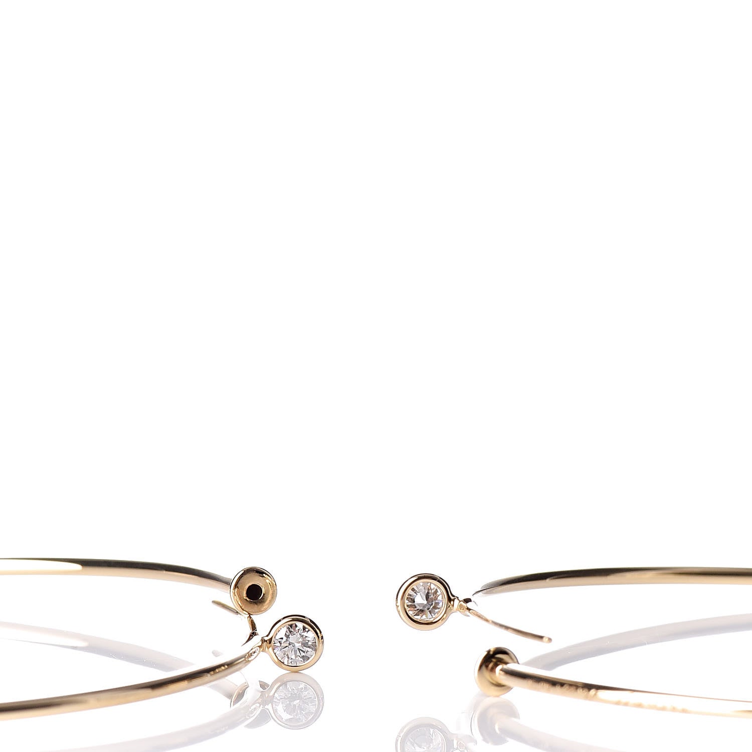 Tiffany 18K Yellow Gold Diamond Medium Elsa Peretti Hoop Earrings 3 of 5