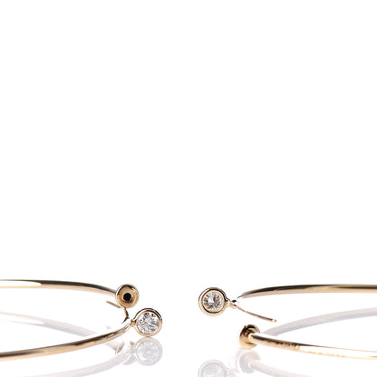 Tiffany 18K Yellow Gold Diamond Medium Elsa Peretti Hoop Earrings 3 of 5