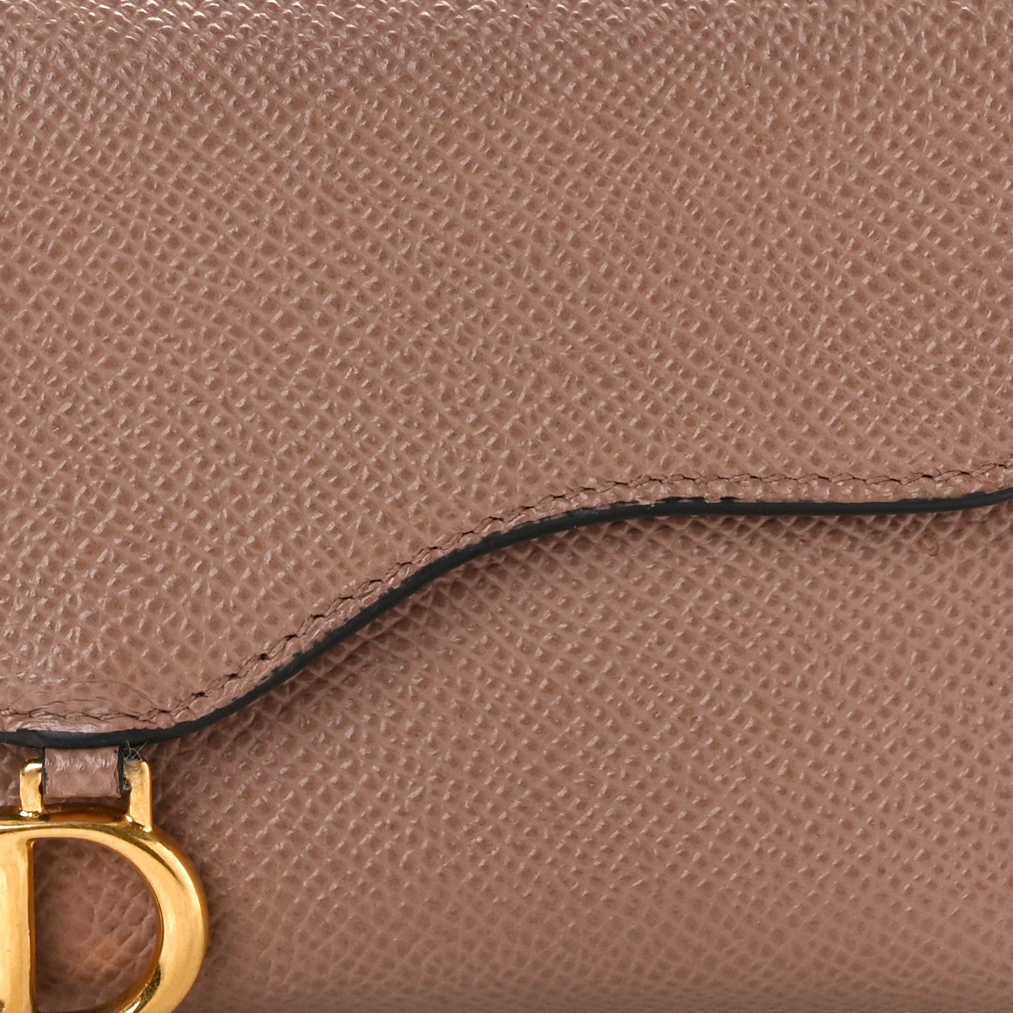 Christian Dior Grained Calfskin Saddle Lotus Wallet Blush 8 of 8