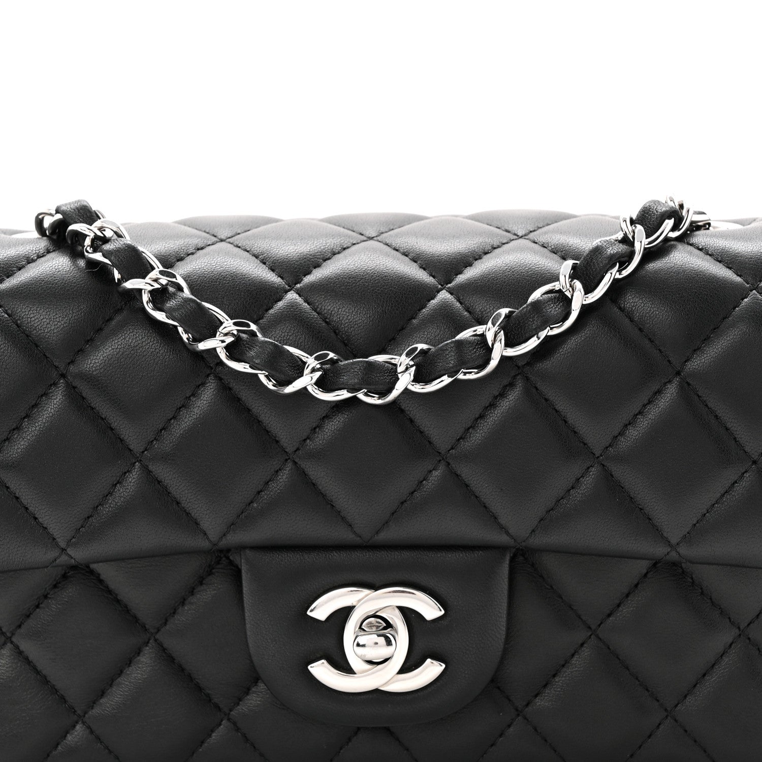 Chanel Lambskin Quilted Mini Rectangular Flap Black 8 of 11