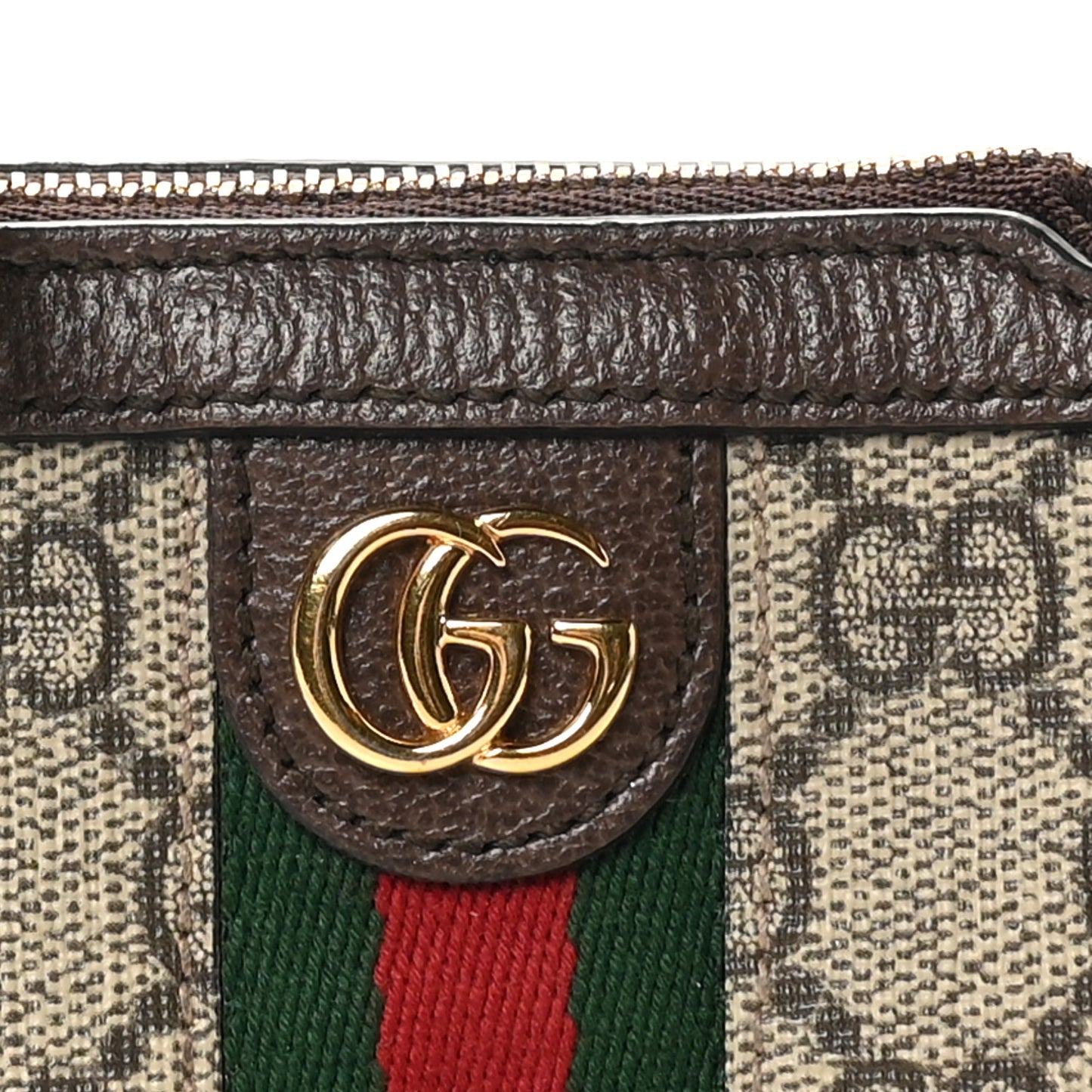 GG Supreme Monogram Web Ophidia Card Case Beige New Acero