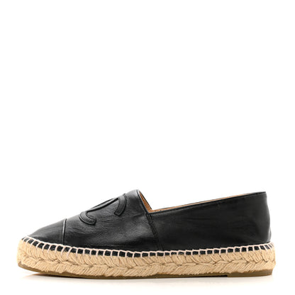Chanel Lambskin CC Espadrilles 36 Black 1 of 8