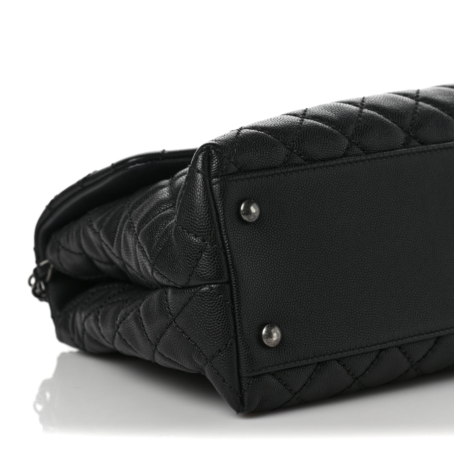 Caviar Quilted Medium Coco Handle Flap Black