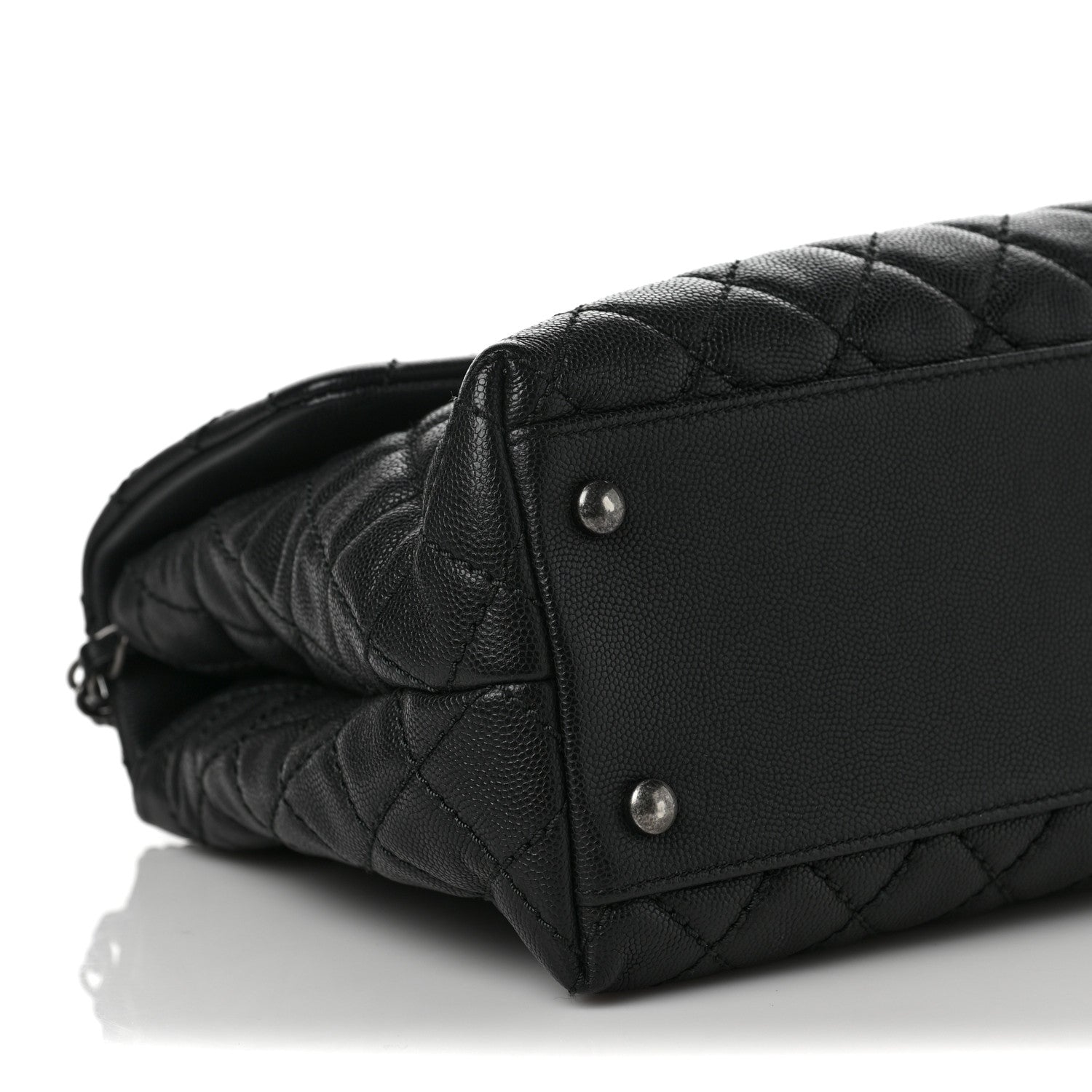 Chanel Caviar Quilted Medium Coco Handle Flap Black 8 of 9