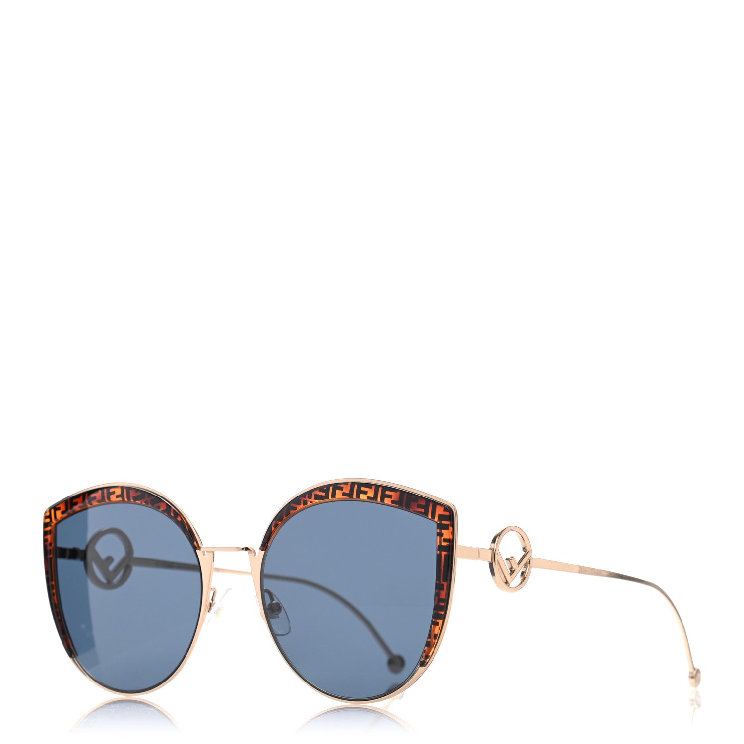 Fendi Metal Acetate F is Fendi FF Cat Eye Sunglasses FF 0290/S Blue Havana 1 of 7