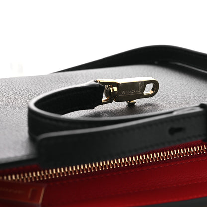 Salvatore Ferragamo Calfskin Mini E/W Hug Crossbody Bag Black Flame Red 11 of 11