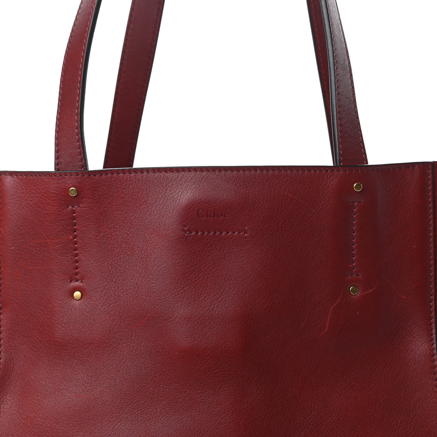 Chloe Smooth Calfskin Medium Milo Shopping Tote Sienna Red 9 of 9
