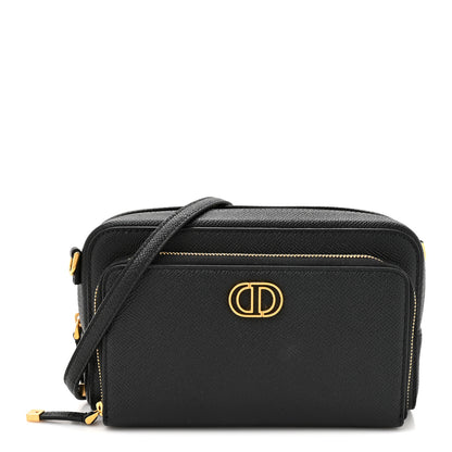 Christian Dior Grained Calfskin Caro Double Pouch Black 1 of 9