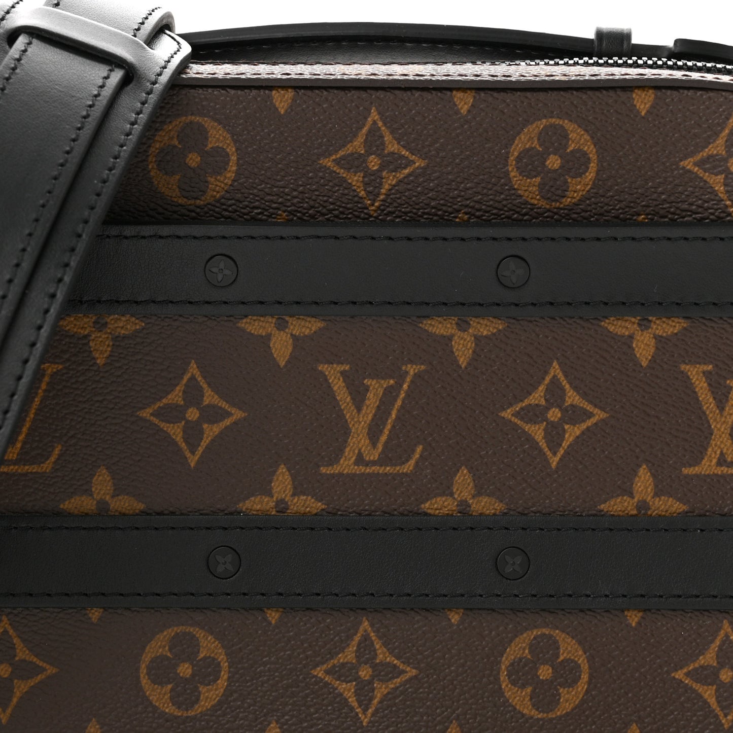 Monogram Macassar Handle Soft Trunk Black