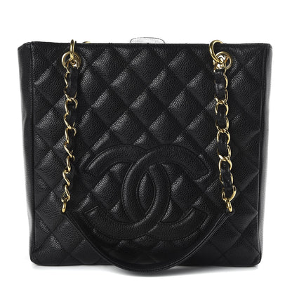 Chanel Caviar Quilted Petit Shopping Tote PST Black 1 of 10