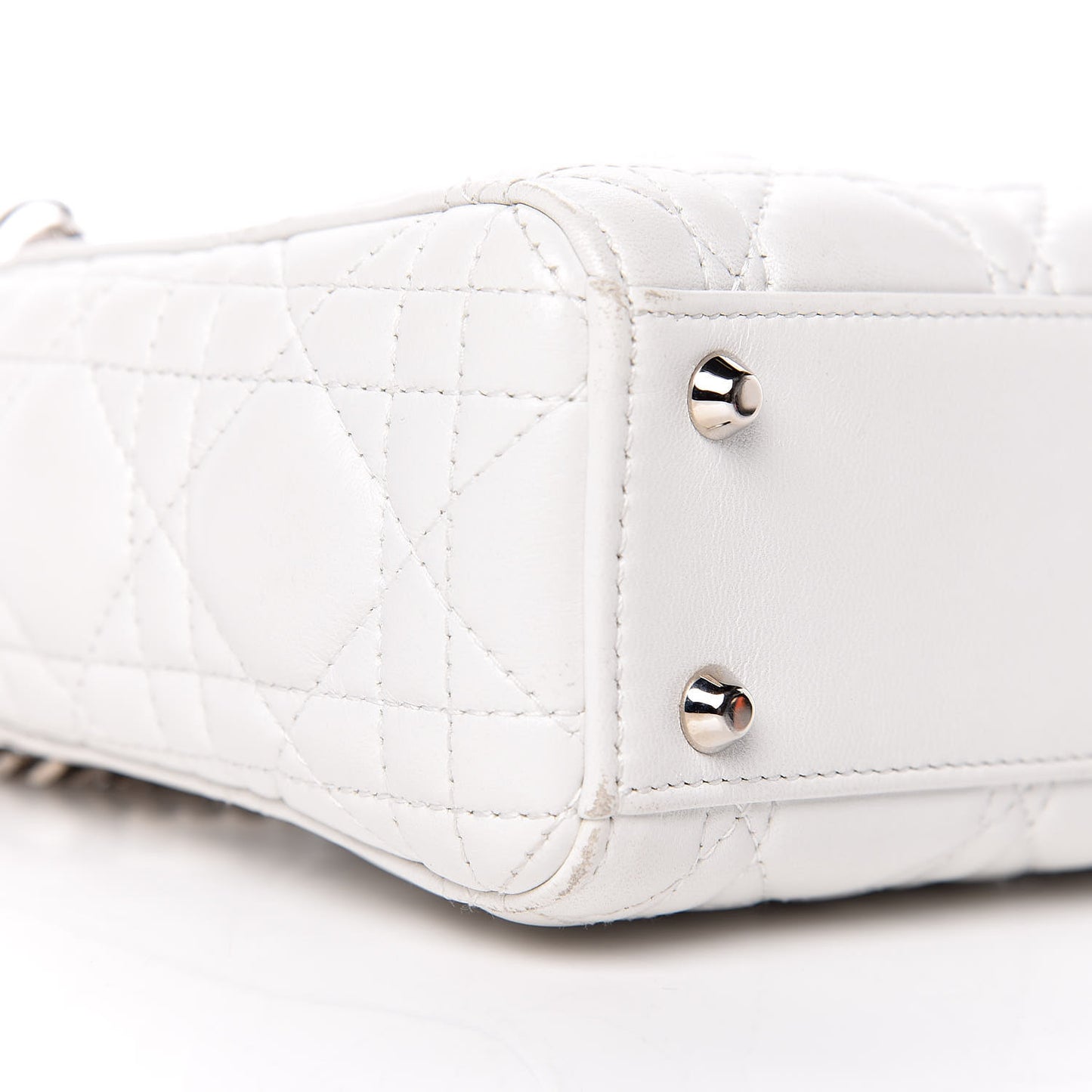 Lambskin Cannage Mini Lady Dior White